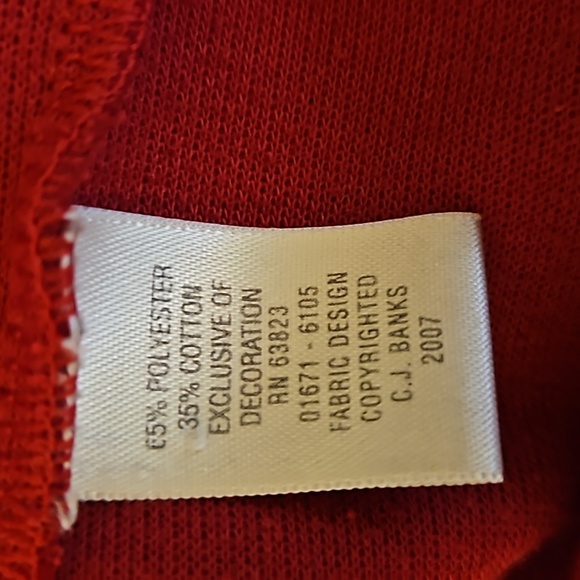 C.J. BANKS SWEATER CATS BUTTON DOWN 1X RED TAN LONG SLEEVED CJ EMBROIDER… - Picture 11 of 11
